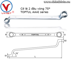 Cờ lê 2 đầu vòng Toptul AAAIE507