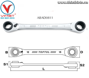 Cờ lê 2 đầu vòng Toptul ABAD0811