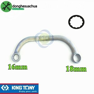 Cờ lê 2 đầu vòng trái me 16x18mm Kingtony 19501618