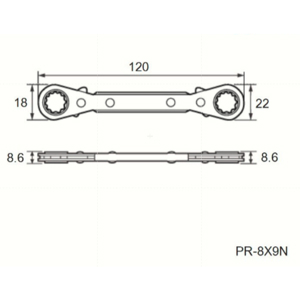 Cờ lê bánh cóc Top Kogyo PR-8X9N