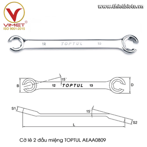 Cờ lê đầu mở 8x9mm TOPTUL AEAA0809