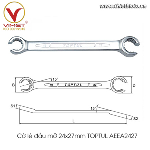 Cờ lê đầu mở Toptul AEEA2427, 24x27mm