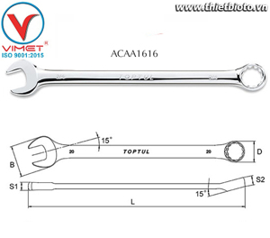 Cờ lê đầu vòng miệng Toptul ACAA1616