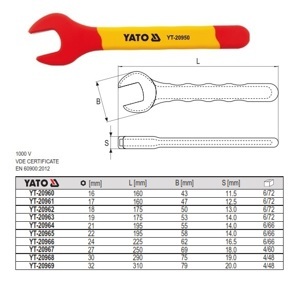 Cờ lê miệng cách điện YT-20968 30mm