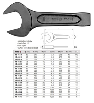 Cờ Lê Miệng Đóng YT-3518 60 mm