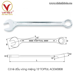 Cờ lê miệng vòng Toptul ACEW0808 - 1/4″