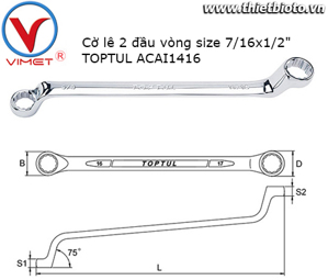 cờ lê Toptul ACAI1416 - 75 độ