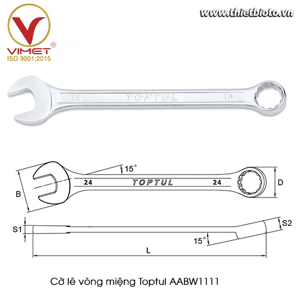 Cờ lê vòng miệng 15 độ Toptul AABW1111 11mm