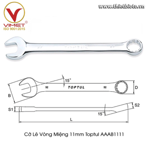 Cờ lê vòng miệng bóng Toptul AAAB1111