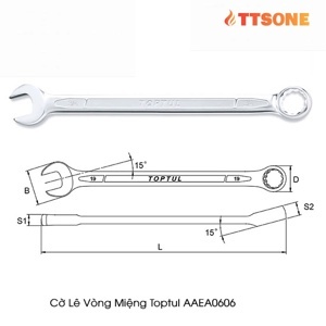 Cờ lê vòng miệng dài 6mm Toptul AAEA0606