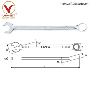 Cờ lê vòng miệng dài TOPTUL ACEA1414 7/16"