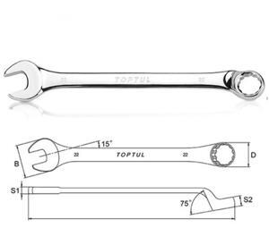 Cờ lê vòng miệng đầu 75 độ Toptul AAAN2727 27mm