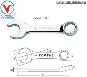 Cờ lê vòng miệng ngắn Toptul AAAG1313 13mm