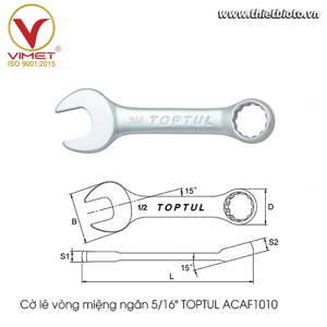 Cờ lê vòng miệng ngắn Toptul ACAF1010