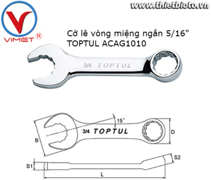 Cờ lê vòng miệng ngắn Toptul ACAG1010 5/16"