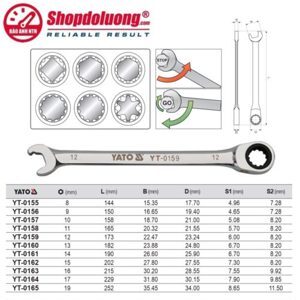 Cờ lê vòng miệng tháo nhanh Yato YT-0155