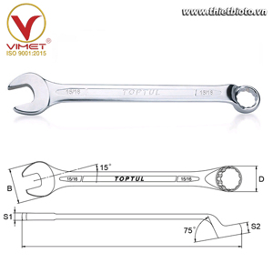 Cờ lê vòng miệng Toptul hệ inch ACEN1616