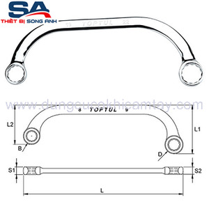 Cờ lê vòng nửa mặt trăng 8x9mm Toptul AAAC0809
