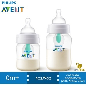 Combo 2 Bình sữa giảm đầy hơi với van giữ sữa AirFree Philips Avent SCF810/24 – 125ml