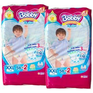 Combo 2 Tã-bỉm dán Bobby siêu mỏng XXL56