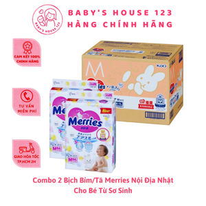 Combo 2 túi Tã-bỉm dán Merries XL44