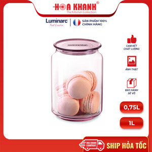 Combo 3 hũ thủy tinh Rondo Ice Pink Luminarc J5876 750ml