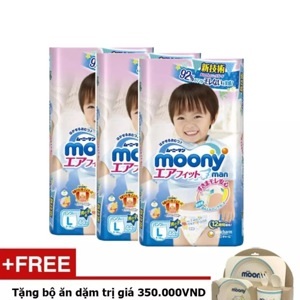 Combo 3  tã - bỉm dán Moony S84