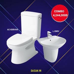 Combo bàn cầu hai khối và chậu rửa AC-838VN+L-288V