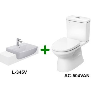 Combo Bồn cầu Inax AC-504VAN+AL-345V chậu lavabo