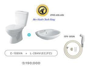 Combo bồn cầu inax C-108VA + L-284V + CFV-102A