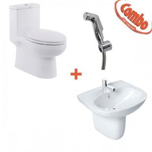 Combo bồn cầu VF - 1858 + Chậu rửa VF - 0947/VF - 0741 + Vòi xịt FFAS - 6868