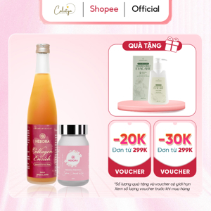 Combo Collagen Enrich (500ml) và viên uống tạo mùi hương Hebora (60v)