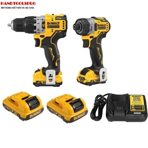 Combo máy khoan và siết vít DCD706 + DCF601 + 2pin 2Ah + sạc DCB112 + Valy Dewalt DCK26706D2