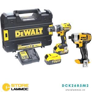 Combo máy khoan và siết vít DCD796 + DCF885 + 2pin 4Ah + sạc DCB115 + Valy Dewalt DCK2685M2