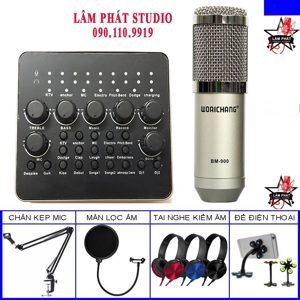 Combo Micro AMI BM900 + Sound Card V10
