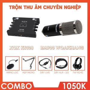 Combo Micro thu âm Ami BM-900, cound card XOX KS108