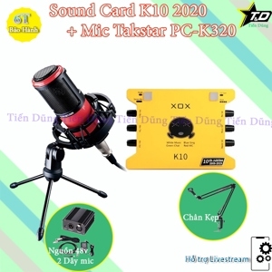 Combo micro thu âm Takstar PC K320, Soundcard K10