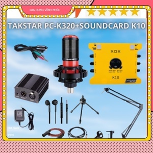 Combo micro thu âm Takstar PC K320, Soundcard K10