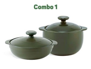 Combo Sinh Nhật Nồi sứ dưỡng sinh 1 – Luna 2.0 L + Vesta 3.0 L + nắp – HealthyCook