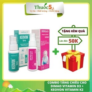 Combo Tăng chiều cao cho trẻ Dimao Vitamin D3 + Keovon Vitamin K2