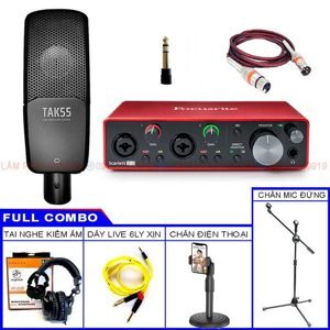 Bộ thu âm Focusrite 2i2 Gen3 + Micro Takstar TAK55