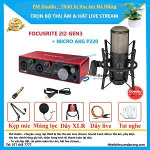 Bộ thu âm Focusrite 2i2 Gen3 + Micro AKG P220