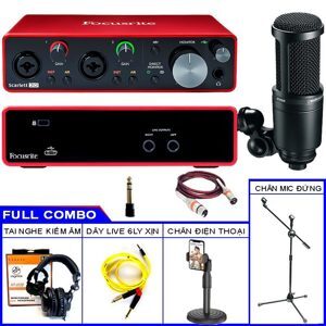 Bộ thu âm Focusrite 2i2 Gen3 + Micro Technica AT2020