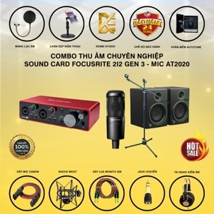 Bộ thu âm Focusrite 2i2 Gen3 + Micro Technica AT2020