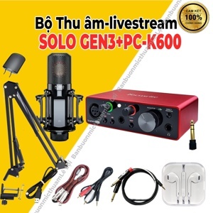 Bộ thu âm Focusrite Solo Gen 3 +  Micro Takstar PC K850