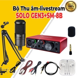 Bộ thu âm Focusrite Solo Gen 3 +  Micro Takstar SM8B