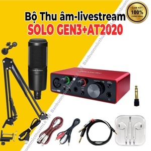 Bộ thu âm Focusrite Solo Gen 3 +  Micro Technica AT2020