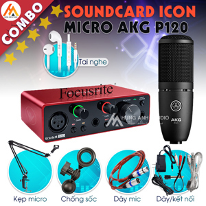 Bộ thu âm Focusrite Solo Gen 3 +  Micro AKG P120