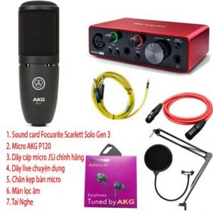 Bộ thu âm Focusrite Solo Gen 3 +  Micro AKG P120