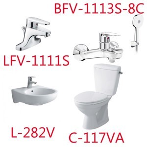 Combo vòi rửa mặt Inax LFV-1111S + Sen tắm Inax BFV-1113S-8C